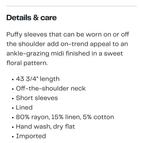 NWOT August Sky Floral Off Shoulder Midi Dress Size Large - Picture 10 of 10